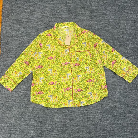 Anthropologie Print Fresh Pajamas Women 1X Flemenco Dandelion Elephant Flamingo - Picture 2 of 16